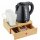 Emberton Cambourne Plus Bamboo Welcome Tray Set with Drawer & 0.8L Hotel Kettle Black