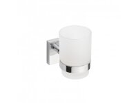 Toothbrush Holder with Frosted Glass Cup Edge