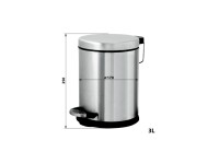 Pedal Waste Bin with Lid 3 L - brushed