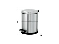 Pedal Waste Bin with Lid 5 L brushed