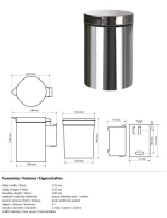 Wall Mounted Waste Bin 3L polished
