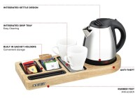 Hospitality Tray and Kettle CORBY Buckingham - light wood
