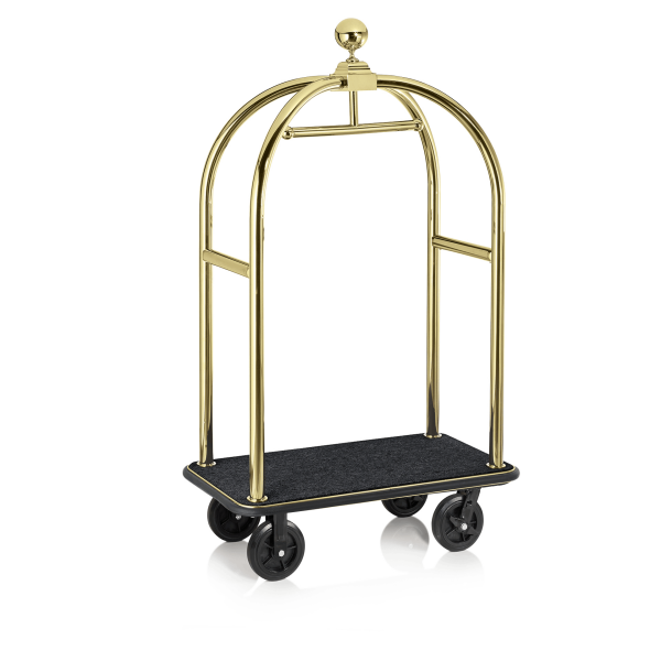 Kofferwagen BIRDCAGE ø 50 mm Goldfarbig mit schwarzem Teppich