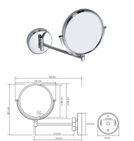 Double-Sided Cosmetic Mirror – Ø 20 cm, Chrome Finish
