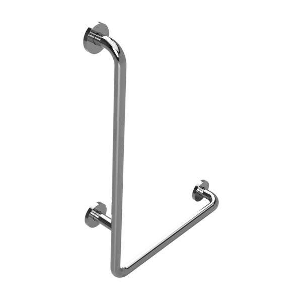 Vertical L shaped Shower Grab Bar right polished