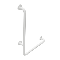 Vertical L shaped Shower Grab Bar left white