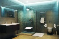 White Basin Grab Bar Combined left