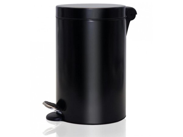 Round Pedal Bin 12 l black