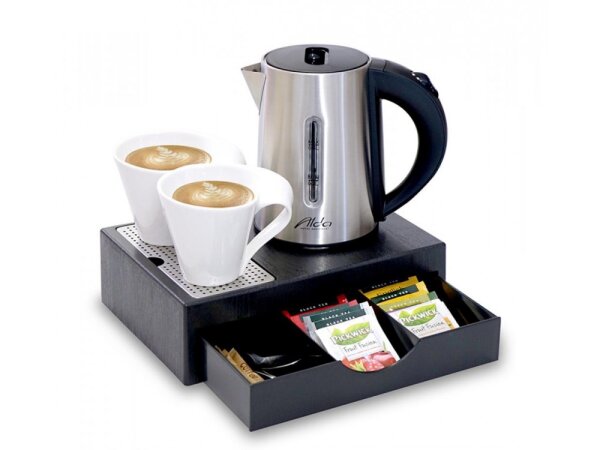 Welcome Tray with drawer and kettle