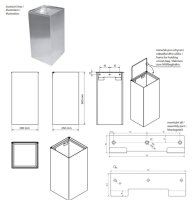 Square Hanging Waste Bin 45 L - polished