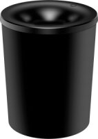 Security Waste Paper Bin, 13 L, black, with aluminum insert and extinguishing head