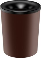 Security Waste Paper Bin, 13 L, brown, with aluminum...