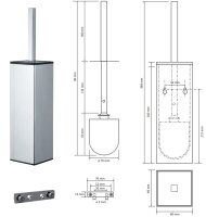 WC-Bürstengarnitur stehend als auch hängend, Serien Edge, Square, Harmonie