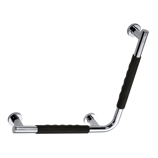 Bath Grab Bar Angled 90° black rubber Left