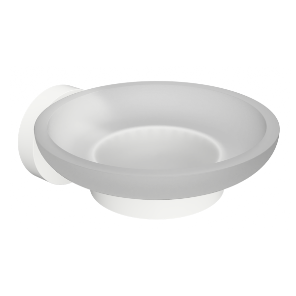 Seifenhalter mit Glasseifenschale Bianco