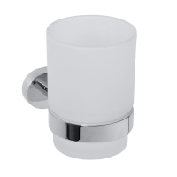 Toothbrush Holder with Frosted Glass Cup Oval