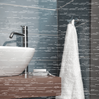 Toothbrush Holder with Frosted Glass Cup Oval