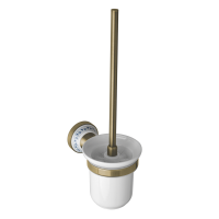 Wall Mounted Toilet Brush Holder with Ceramic Dish...