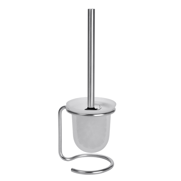 WC-Bürstengarnitur mit Glasbehälter Standmodell Satin