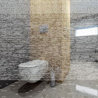 WC-Bürstengarnitur mit Glasbehälter Standmodell Satin