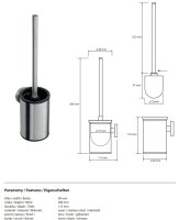Wand-Toilettenbürstengarnitur, matt Satin