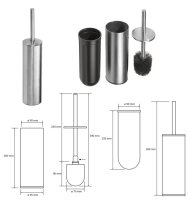 WC Bürstengarnitur Edelstahl stehend matt, Satin