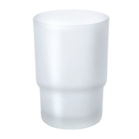 Toothbrush Holder with Frosted Glass Cup Satin