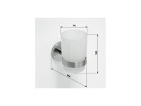 Toothbrush Holder with Frosted Glass Cup Satin