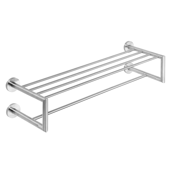 Double Towel Rack with Rail 600 mm Satin