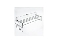 Double Towel Rack with Rail 600 mm Satin