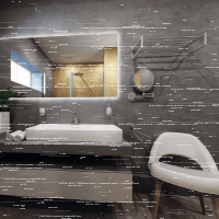 Rail with 4 Towel Hooks Satin