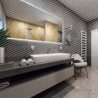 Rail with 4 Towel Hooks Satin