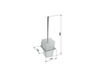 Wall Mounted Toilet Brush Holder with Glass Dish Square