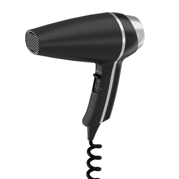 Hotel Hair Dryer 1400W with Spiral Cord and plug black
