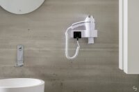 Hotel Haartrockner Clipper mit Wandhalterung, Rasiersteckdose und Einzelspannung, schwarz