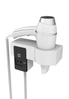 Hotel Hair Dryer with Base and Shaver Socket white