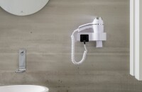 Hotel Hair Dryer with Base and Shaver Socket white