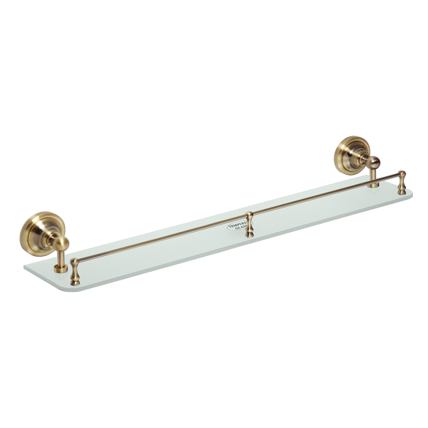 Glass Shelf with Rail 600 mm Vintage Bronze