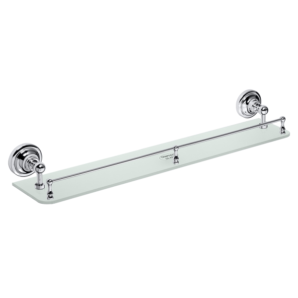 Glass Shelf with Rail 600 mm Vintage Chrome