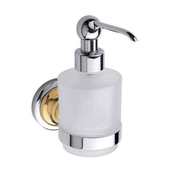 Wall Mounted Soap Dispenser 200 ml Vintage Chrome and Gold