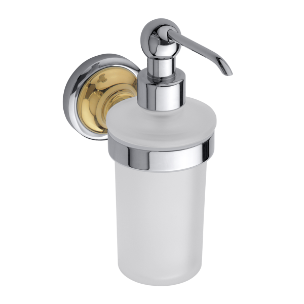 Wall Mounted Soap Dispenser 230 ml Vintage Chrome and Gold