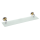 Glass Shelf Vintage Chrome and Gold