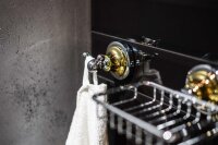 Glass Shelf with Rail 600 mm Vintage Chrome and Gold