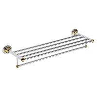 Towel Rack with Rail Vintage Chrome and Gold