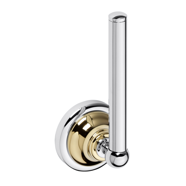 Spare Toilet Paper Holder Vintage Chrome and Gold