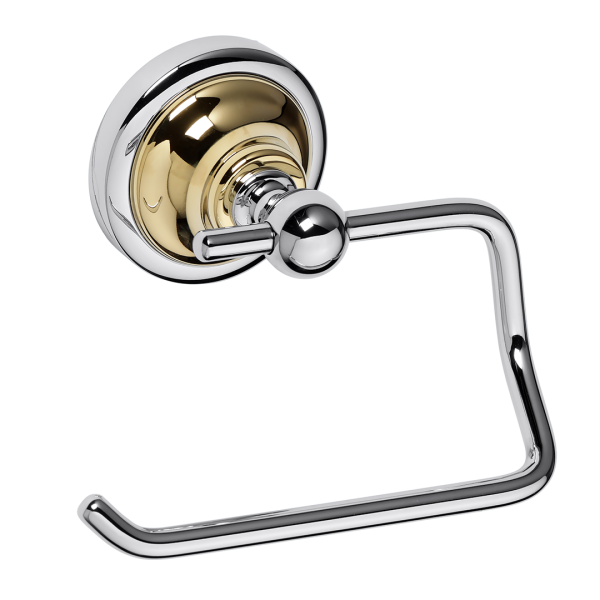 Toilet Paper Holder Vintage Chrome and Gold