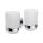 Double Toothbrush Holder with Frosted Glass Edge