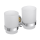 Double Toothbrush Holder with Frosted Glass Edge