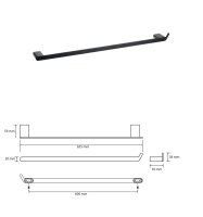 Towel Holder 600 mm Gaia black