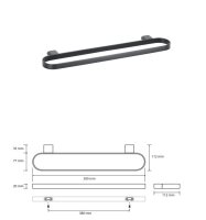 Double Towel Holder Gaia black